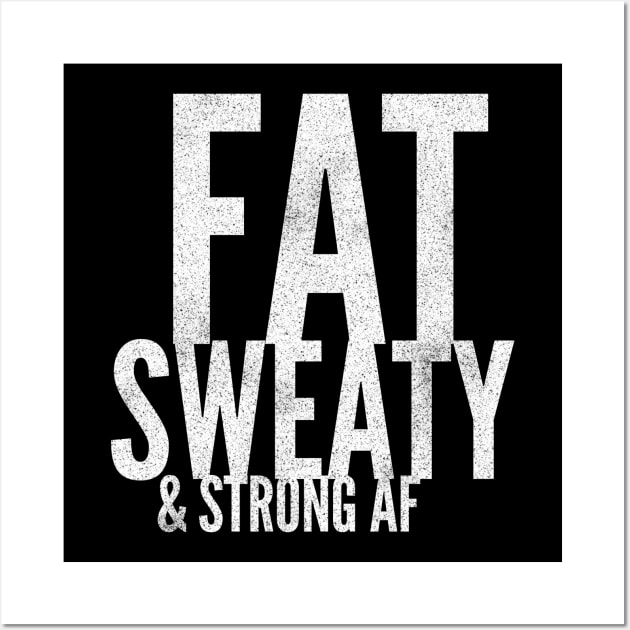 Funny Powerlifter Fat Strongman Powerlifting Strong & Heavy Wall Art by twizzler3b